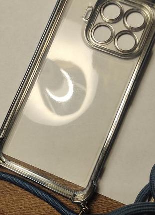 Чохол xiaomi 17t pro прозорий із захистом камери та шнурком