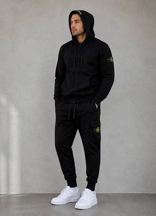 Спортивний костюм чоловічий stone island чорний