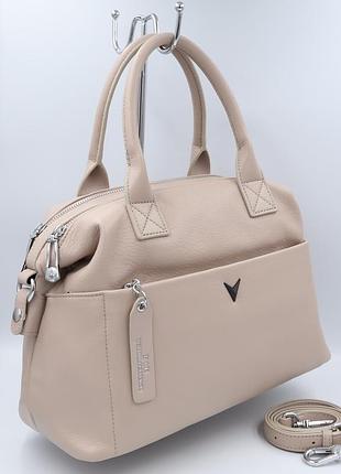 Сумка жіноча шкіряна polina&amp;eiterou q5950 beige