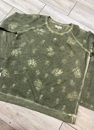 Світшот хакі двунитка з набивним візерунком варений zara розмір м