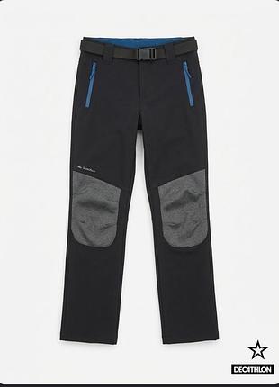 Чорні теплі штани для хлопця на зиму, осінь  decathlon  133-140 зріст