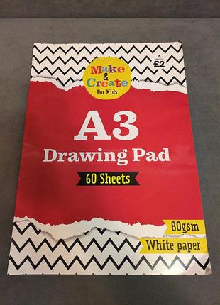 Новий великий альбом для малювання а3 make & create (англія), 60 арк.
