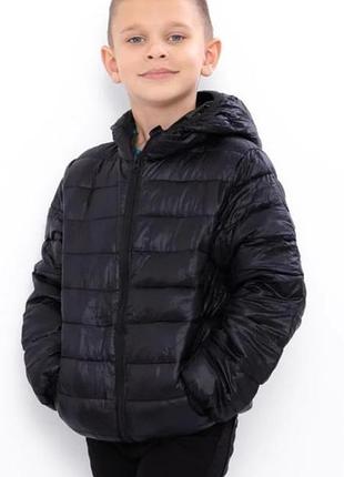 Демісезонна стьобана  куртка (єврозима) з екошкіри faux leather jacket black