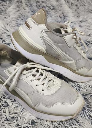 Кросівки жіночі puma білі 37 розмір 24 устілка шкіра текстиль