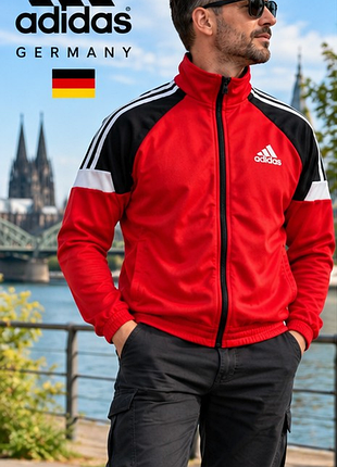 Мужская олимпийка adidas originals ретро стиль красная спортивная кофта на молнии