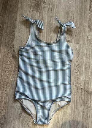 Суцільний смугастий купальник h&m для дівчинки, р. 122/128 (6-8 років)