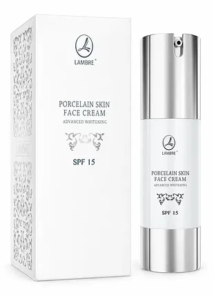 Осветляющий крем для лица lambre porcelain skin spf 15 50 мл против пигментации