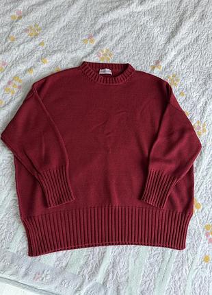 Жіночий светр wool happened бордовий бавовняний розмір с-м