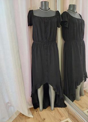 Асимметричное с воланом по низу платье 👗