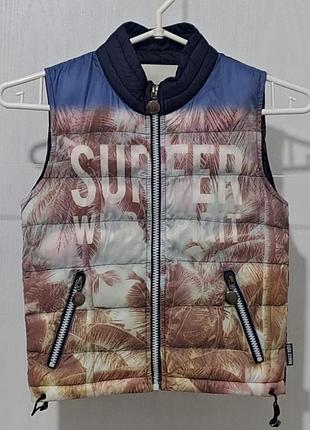 Яскрава дута жилетка з принтом image kids оригінал р. 110-116 (унісекс)
