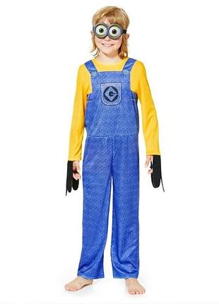 Дитячий карнавальний маскарадний костюм міньйона minions посипака новорічний halloween халауїн bhs 5-6 років