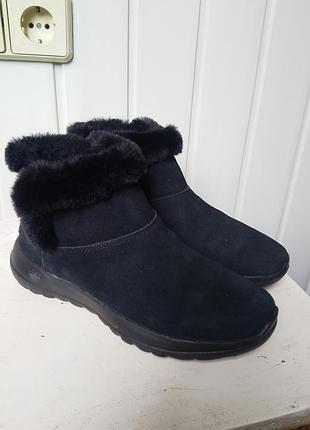 Жіночі теплі черевики skechers on-the-go joy, р36, 23см, оригінал, замша, хутро, ботинки