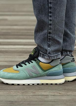 Мужские кроссовки new balance 574 legacy x stone island light green