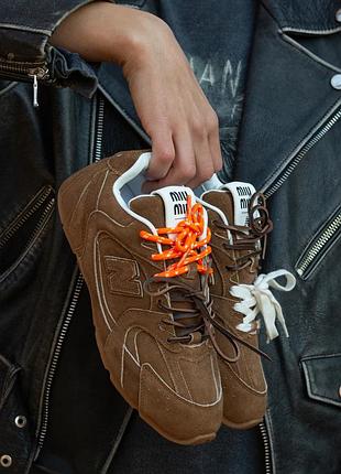 😍 женские кроссовки new balance x miu miu 530 cinnamon