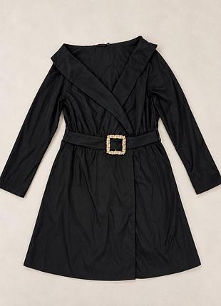 Коротка жіноча коктейльна сукня prettylittlething чорна з поясом