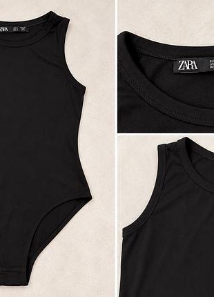 Жіноче боді zara чорне без рукавів
