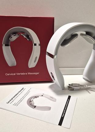 Массажер миостимулятор для шеи с подогревом ems cervical vertebra massager p3, новый