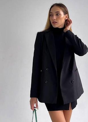 Чорний класичний вдобортний подовжений жакет прямого крою primark m-l розміру