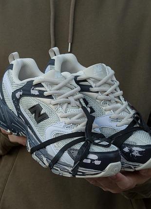 😍 жіночі кросівки new balance 530 custom beige black silver edition