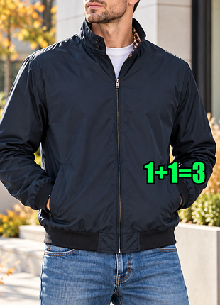 🤩1+1=3 фирменная темно-синяя мужская куртка на молнии jacamo, размер 56 - 58