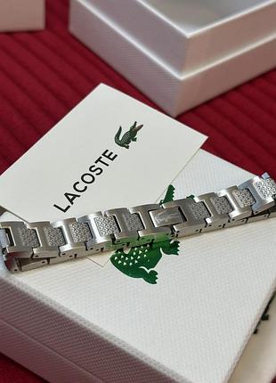 Браслет чоловічий lacoste сріблястий з нержавіючої сталі