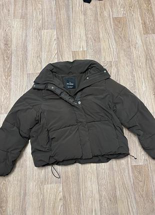 Куртка жіноча pull&bear зимова шоколадного кольору, розмір s-m
