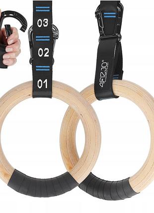 Гимнастические кольца 4fizjo деревянные, регулируемые black/blue (p-5905973402743) лучшая цена с быстрой доставкой по украине
