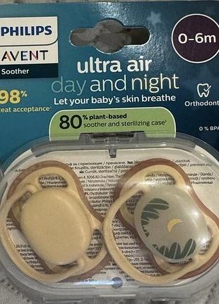Пустушки philips avent ultra air day and night, 0-6 місяців