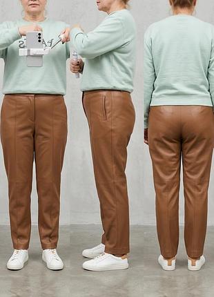 Стильные из экокожи  брюки marks & spencer (m&s) the evie straight — размер uk 18 / eur 46 (long)