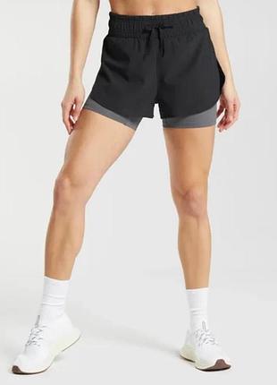 Спортивные шорты 2в1 от h&m eur 34 xs
