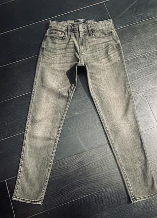 Джинси чоловічі hollister slim taper stretch сірі