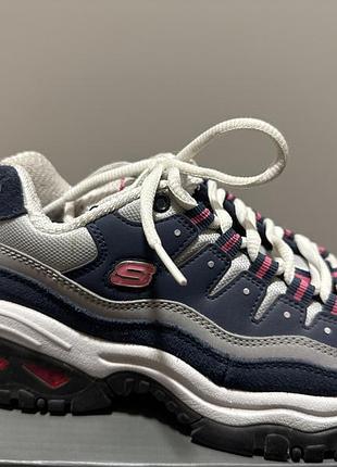 Кросівки жіночі skechers сині з білим