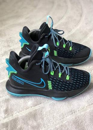 🏀 чоловічі баскетбольні кросівки nike lebron witness 5 «black / lagoon pulse-green strike» 🖤💚, високі чоловічі кросівки найк розмір 40