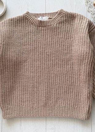 8,10 років, зріст 134,140 в’язаний об’ємний светр для дівчинки  h&m (эйч энд эм)  артикул 28811