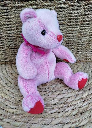 Вінтажна м’яка іграшка рожевий ведмедик ty beanie babies romance 2001 року