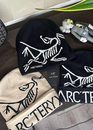 Шапка arcteryx | біла | чорна |