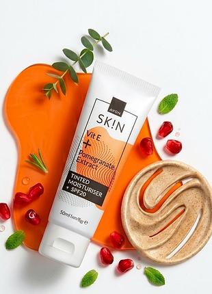 Увлажняющий крем для лица с тональным эффектом avon sk!n tinted moisturiser + spf 20, 50 мл