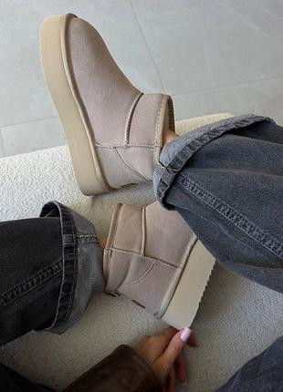 Кросівки ugg ultra mini platform latte suede
