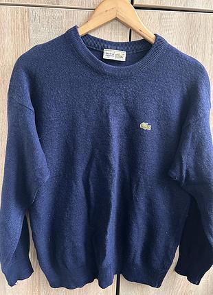 Темно-синій шерстяний джемпер chemise lacoste, р-р 46