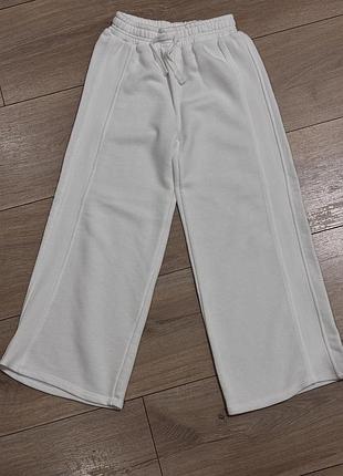 Широкі спортивні штани zara для дівчинки, білі, р.122