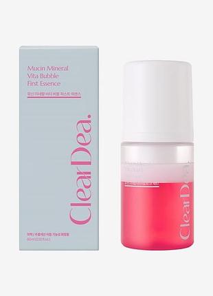 Спрей для обличчя cleardea mucin mineral vita bubble first essence зволожуючий, 60 мл