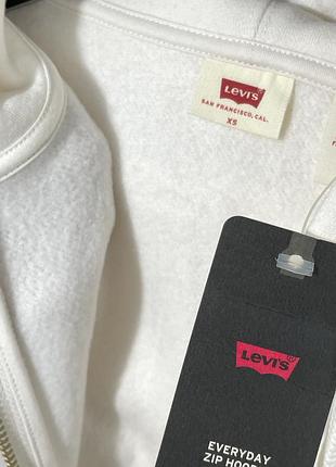 Жіноче худі теплий фліс levi’s everyday zip-up hoodie a59450015 — світлий беж, на блискавці. оригінал. 8