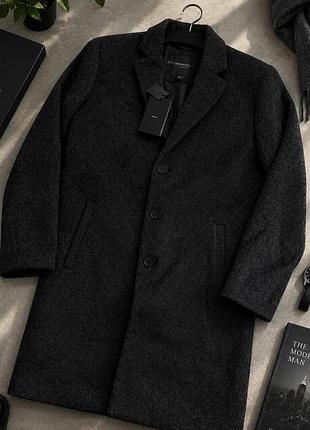 Стильне чоловіче пальто only & sons (з вовною / меланж)