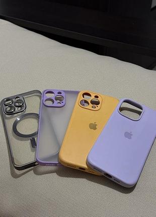 Чохли apple iphone 14 pro max силіконові та прозорий
