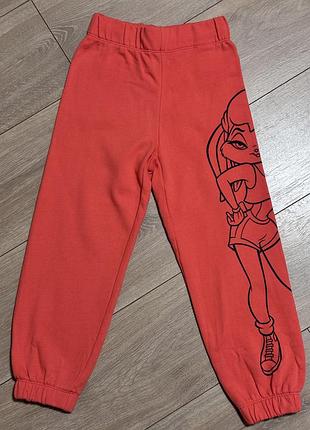 Спортивні штани diadora looney tunes, р. 116-118, помаранчево-коралові