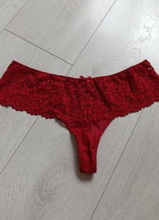 Красные трусики ажурные стринги кружевные бикини кружные танга m l 10 12 38 40 46 48