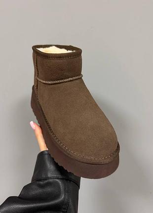 Ugg ultra mini platform chocolate brown suede 3