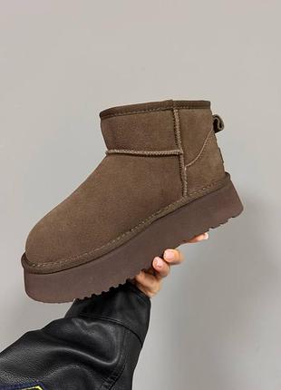 Ugg ultra mini platform chocolate brown suede 5