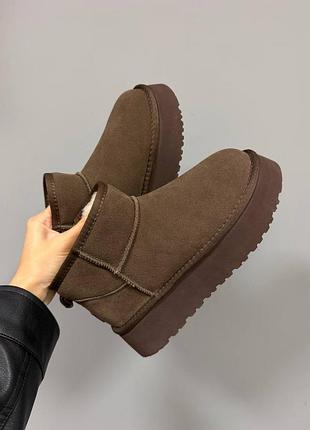 Ugg ultra mini platform chocolate brown suede 6