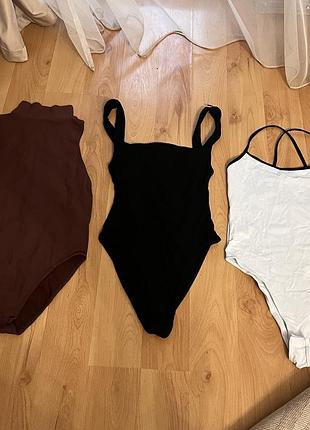 Боді zara чорний кориневий та білий pull&bear